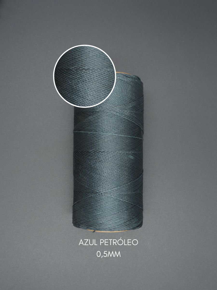 HILO ENCERADO AZUL PETROLEO 0,5mm