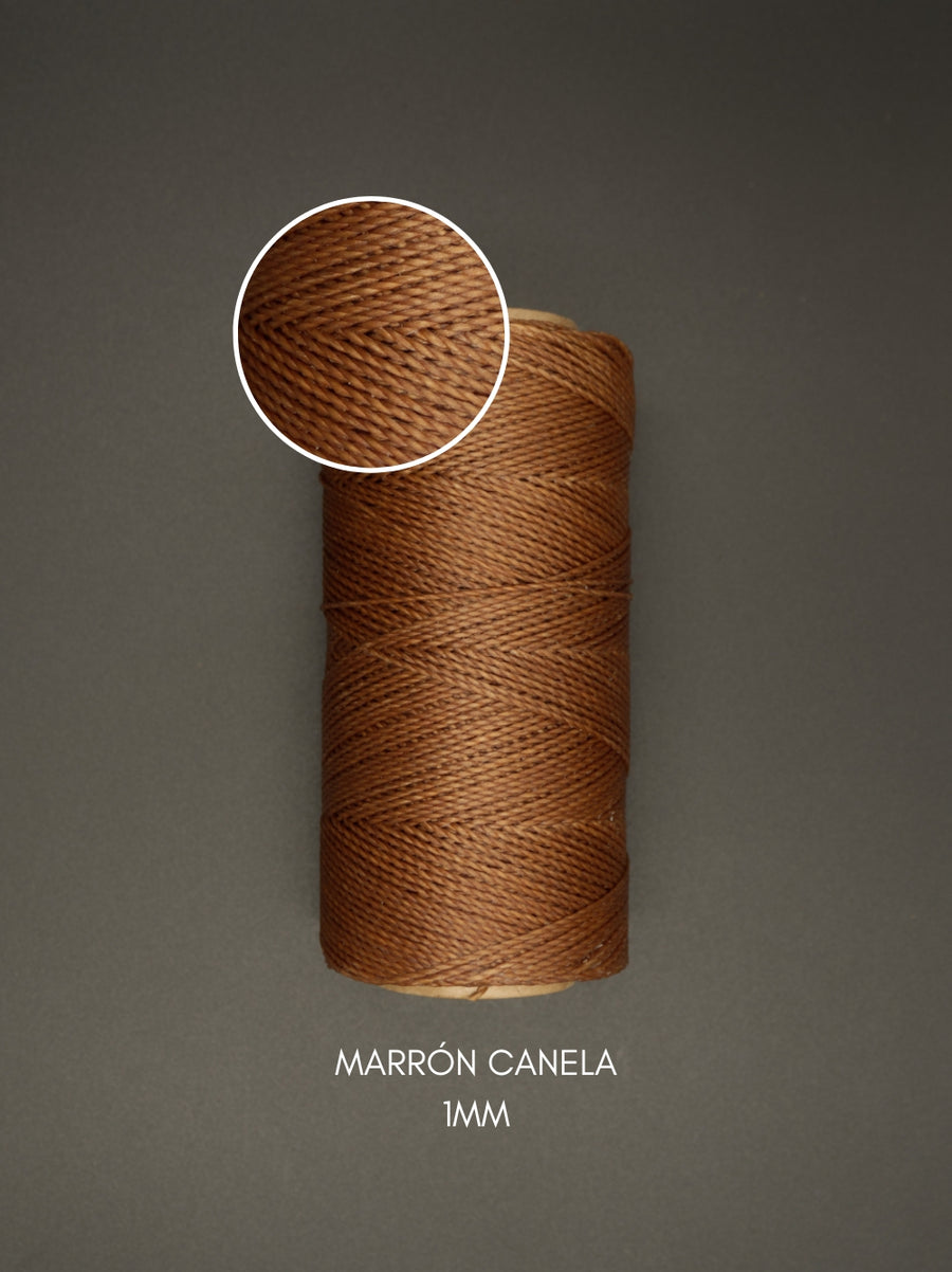 HILO ENCERADO MARRON CANELA 1mm