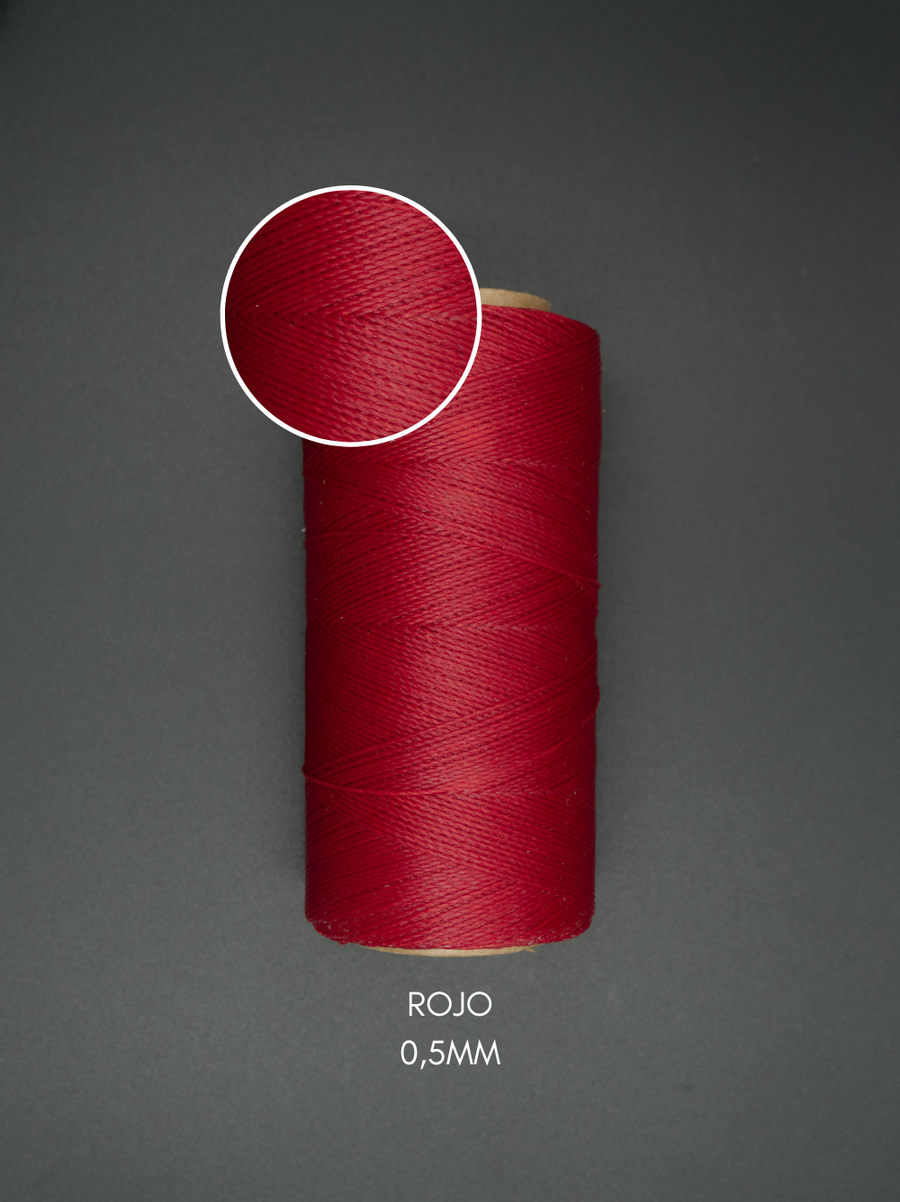 HILO ENCERADO ROJO 0,5mm