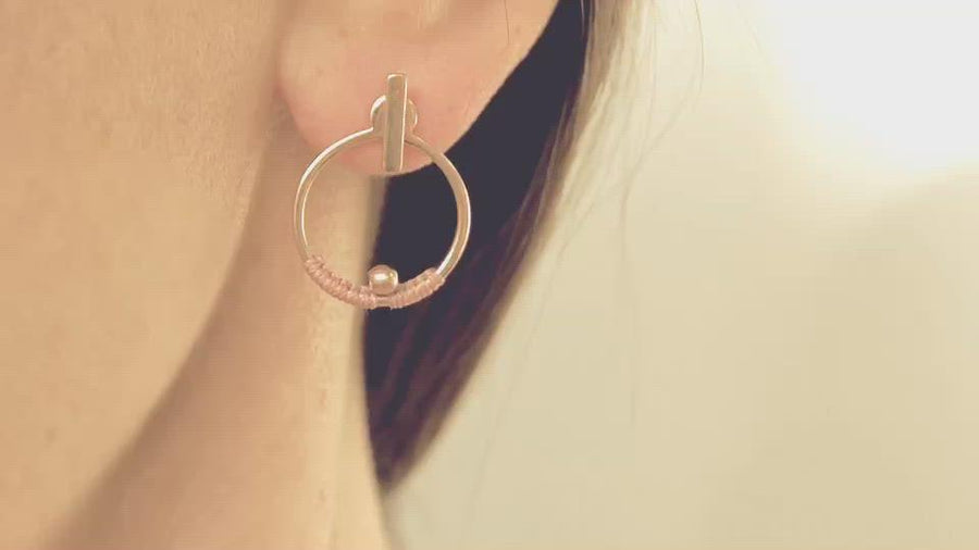 PINK GOLD ORBIT EARRINGS