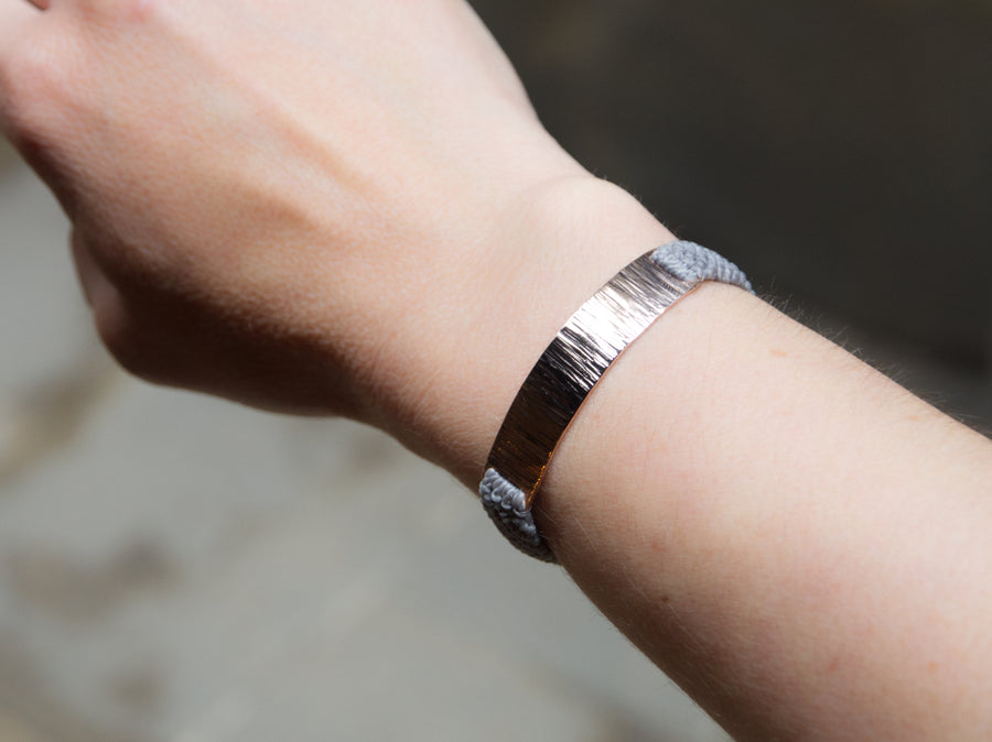 LINES TEXTURE BRACELET 4x1 VERMEIL