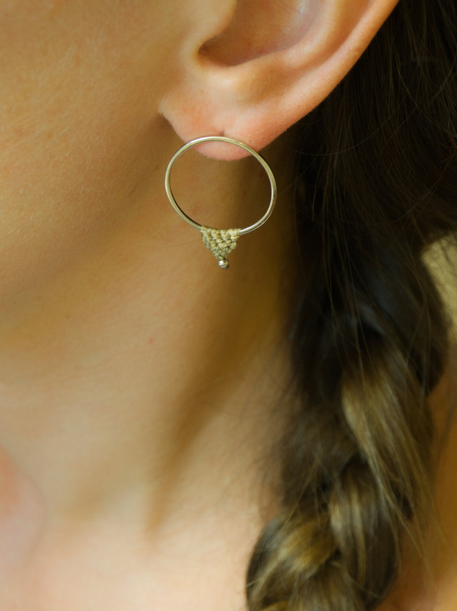 SILVER COMPASS EARRINGS M