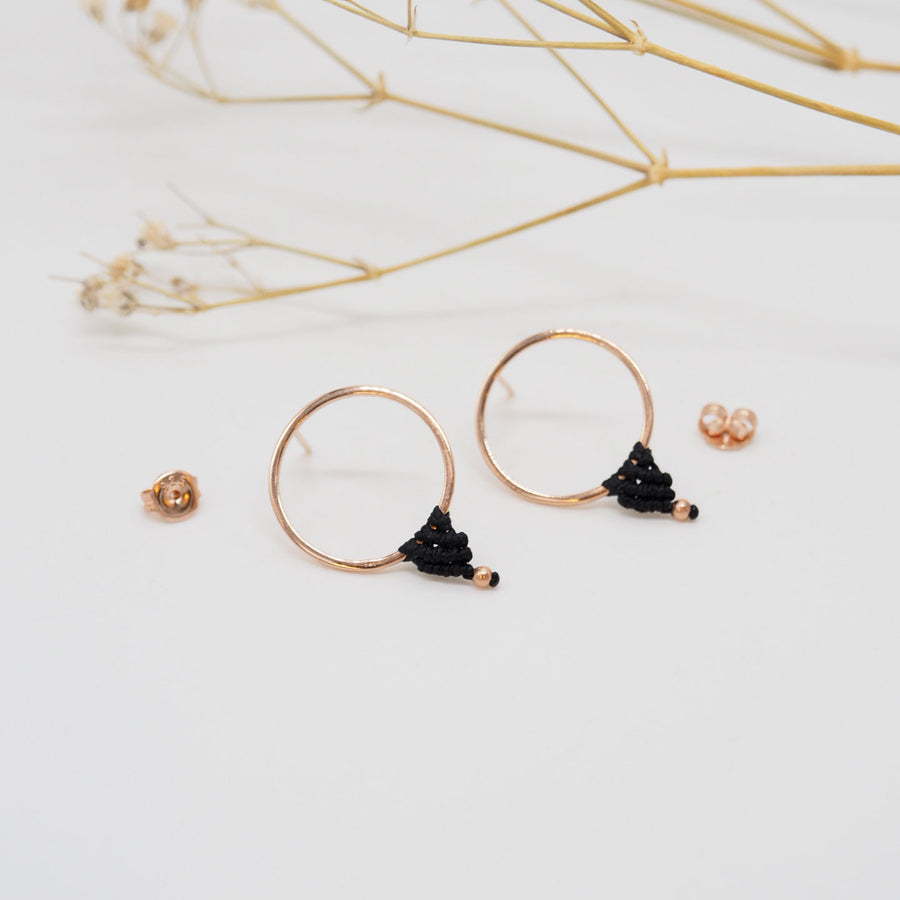 ROSE GOLD COMPASS EARRINGS M