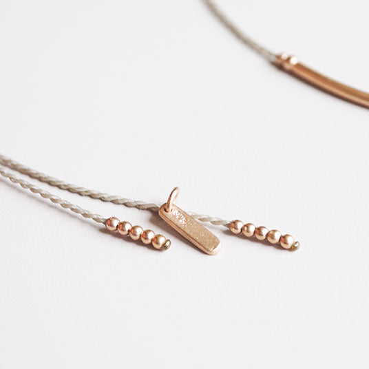 PINK GOLD TUBULAR NECKLACE