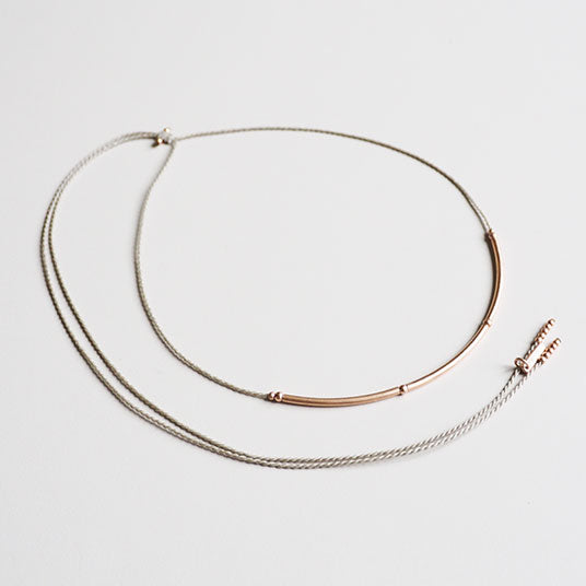 PINK GOLD TUBULAR NECKLACE