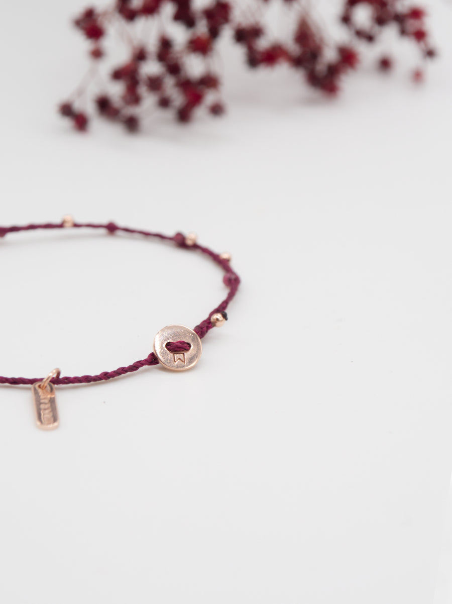 PULSERA LEA ORO ROSA GRANATES