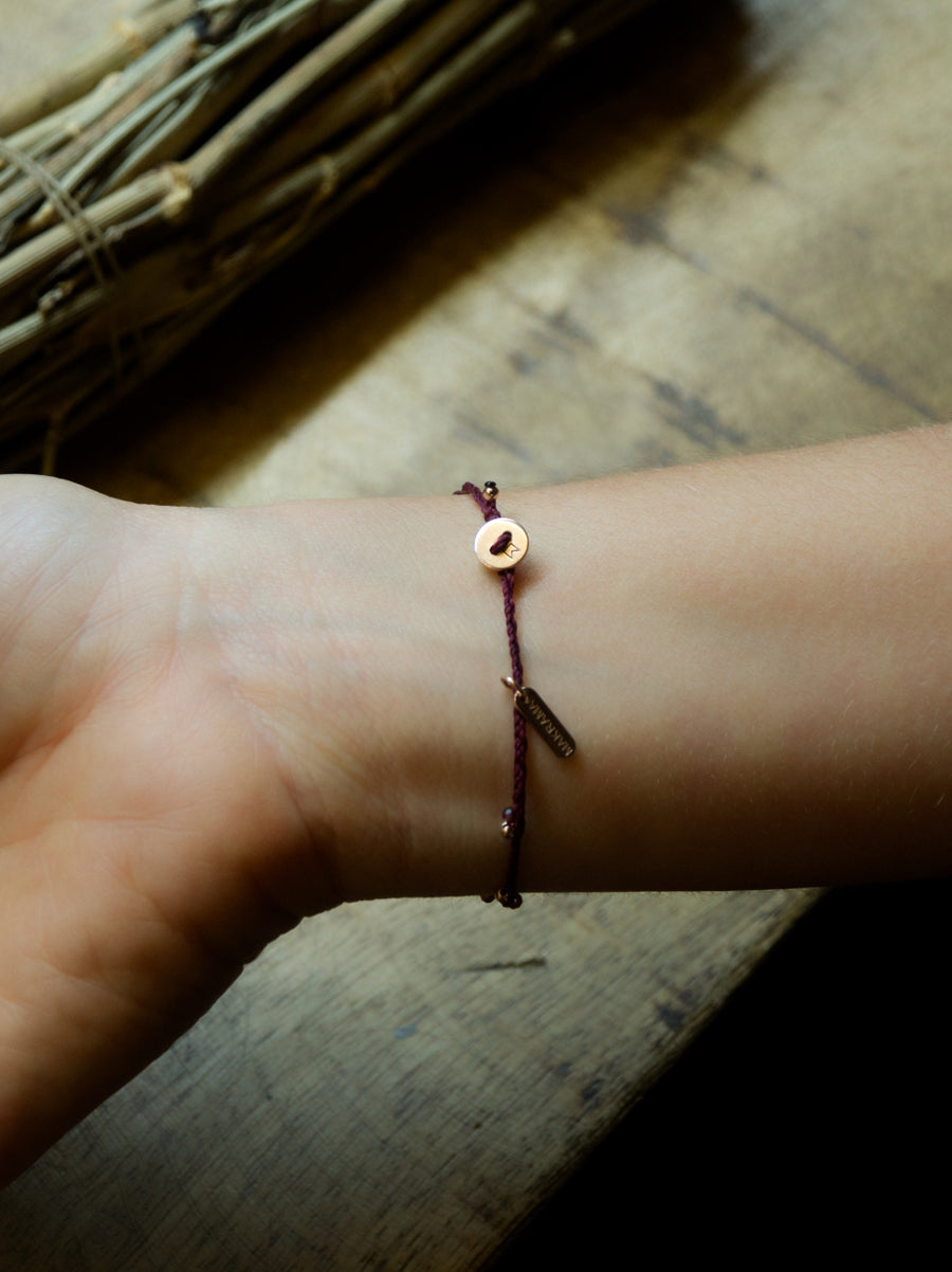 PULSERA LEA ORO ROSA GRANATES