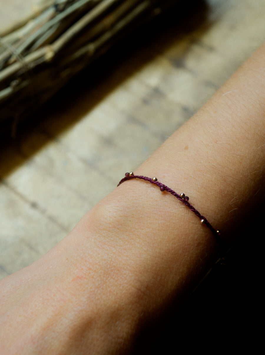 PULSERA LEA ORO ROSA GRANATES