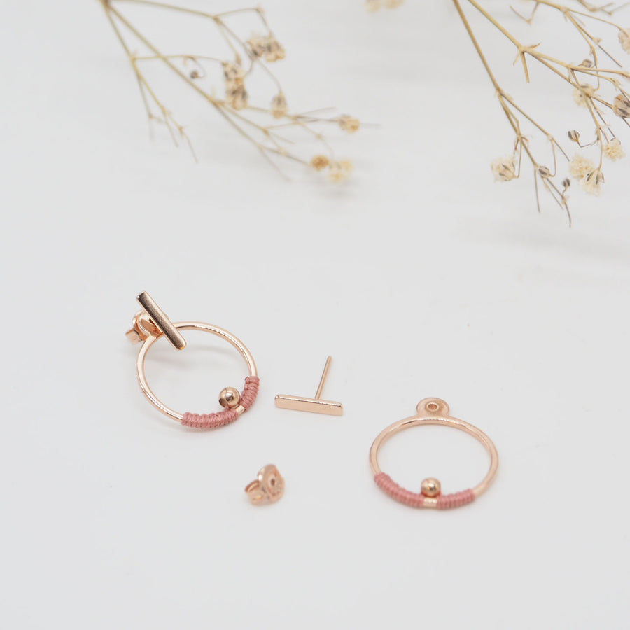PINK GOLD ORBIT EARRINGS