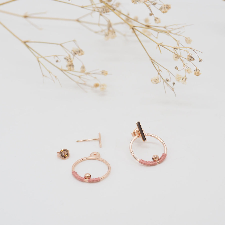 PINK GOLD ORBIT EARRINGS