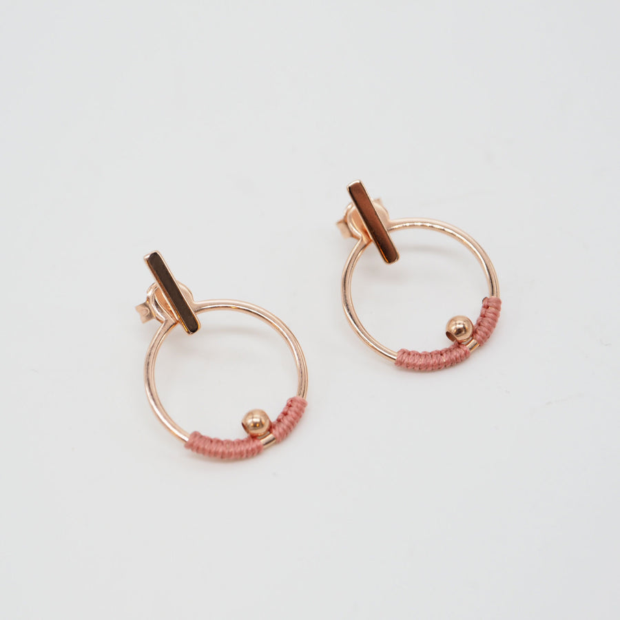 PINK GOLD ORBIT EARRINGS
