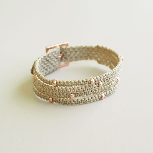 PULSERA DONUTS BIG ORO ROSA