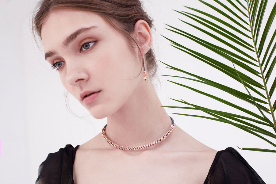 COLLAR SERPENTINA ORO ROSA